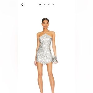 COPY - Lovers and Friends Quinn Embellished Mini Dress in Silver